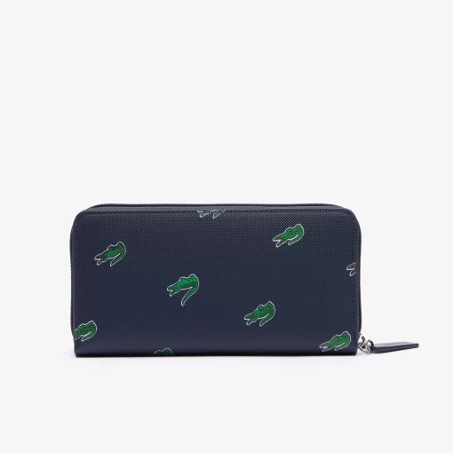 Lacoste Wallets & Small Leather Goods-Zipped Croc Print Wallet