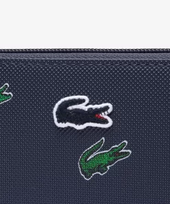 Lacoste Wallets & Small Leather Goods-Zipped Croc Print Wallet