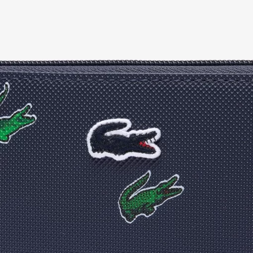 Lacoste Wallets & Small Leather Goods-Zipped Croc Print Wallet