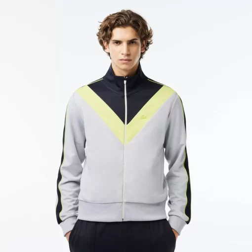 Lacoste Sweatshirts-Zipped Ripstop Pique Colourblock Sweatshirt