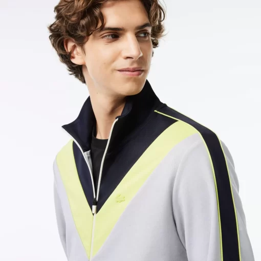 Lacoste Sweatshirts-Zipped Ripstop Pique Colourblock Sweatshirt