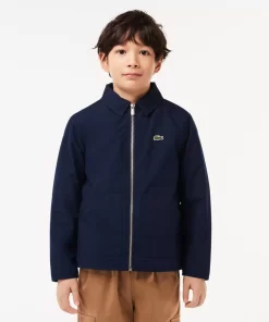 Lacoste Girl Clothing-Zipped Taffeta Patch Pocket Jacket