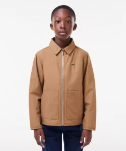 Lacoste Girl Clothing-Zipped Taffeta Patch Pocket Jacket