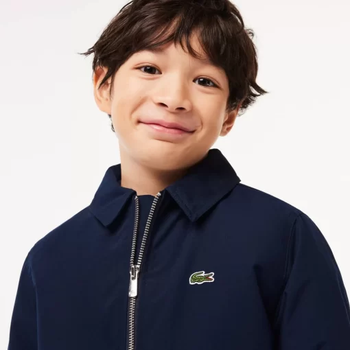 Lacoste Girl Clothing-Zipped Taffeta Patch Pocket Jacket