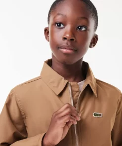 Lacoste Girl Clothing-Zipped Taffeta Patch Pocket Jacket