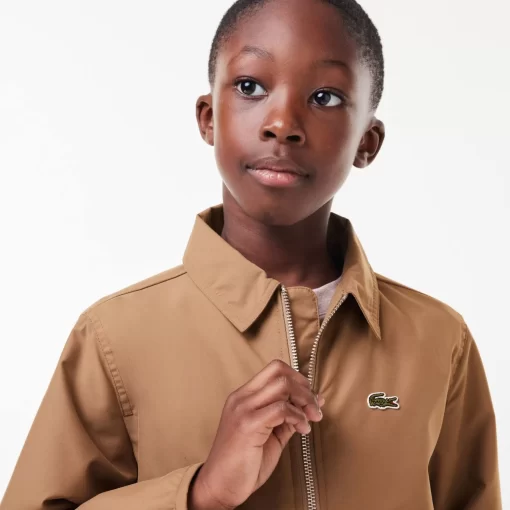 Lacoste Girl Clothing-Zipped Taffeta Patch Pocket Jacket