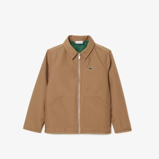 Lacoste Girl Clothing-Zipped Taffeta Patch Pocket Jacket