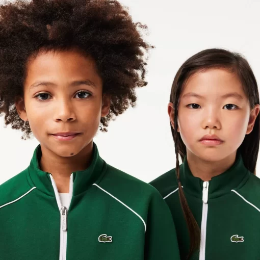 Lacoste Girl Clothing-Zip-Up Sweatshirt With Contrasting Details